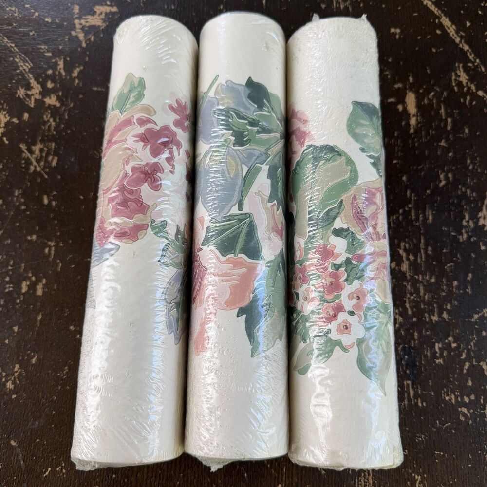 Croscill Roman Floral Wallpaper Border Lot 3 Rolls Unused 5 Yds Each NOS